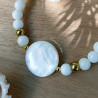 Bracelet en Nacre et Acier inoxydable doré