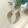 Boucles d’oreilles Ailes d'ange en Nacre et Acier Doré