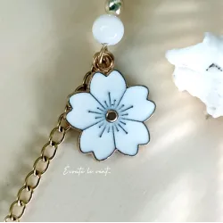 Boucles d’oreilles Sakura Émaillée et Nacre