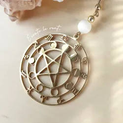 Boucles d’oreilles Pentacle, Phases de Lune et Signes Astrologiques