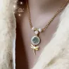 Collier Arbre de Vie et Libellule – Nacre et Acier Inoxydable Doré