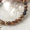 ✨ Bracelet en Œil de Tigre et Colibri en acier inoxydable doré