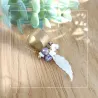 ✨ Bague acier inoxydable doré avec Plume en nacre, perles Jaspe Impérial