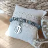 ✨ Bracelet en Œil de Faucon avec Breloque Soleil et Lune