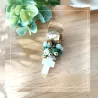✨ Bague Large avec Breloque Croix en nacre et Perles en Jade Vert