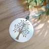 ✨ Boucles d'Oreilles Arbre de Vie en Aluminium Brossé et Œil de Faucon