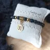 ✨ Bracelet en Obsidienne avec Pendentif Om