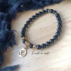 ✨ Bracelet en Obsidienne avec Pendentif Om