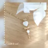 ✨ Collier Cœur en Nacre avec petit nœud en Acier Inoxydable doré