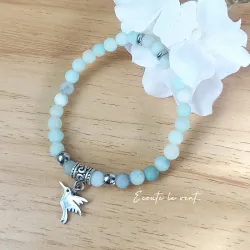 ✨ Bracelet en Amazonite Brute avec Breloque Colibri