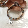 ✨ Bracelet en Œil de Tigre avec Breloque Cœur Ajouré