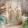 ✨ Boucles d'oreilles lune dorée et perles d'amazonite