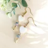 ✨ Boucles d'Oreilles en Jaspe Impérial et Nacre – Cœur Nacre