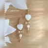 ✨ Boucles d'oreilles roses nacre et perles de verre turquoise