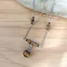 ✨ Collier en Œil de Tigre avec pendentif perle 12 mm