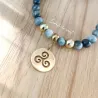 ✨ Bracelet en Œil de Faucon et acier inoxydable avec pendentif Triskel