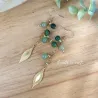 ✨ Boucles d'oreilles pendantes en Jade vert et Aventurine et acier inoxydable doré