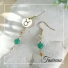 ✨ Boucles d'oreilles Taureau en Aventurine et acier inoxydable doré