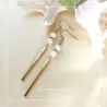 ✨ Boucles d'oreilles en Jade vert et Rose en Nacre