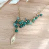 ✨ Collier cascade en Aventurine, Jade vert et acier inoxydable doré