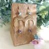 ✨ Boucles d'oreilles "Lune Impériale" en Jaspe Impérial et acier inoxydable doré