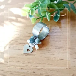 ✨ Bague ajustable en Œil de Faucon et acier inoxydable