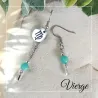 ✨ Boucles d'oreilles Vierge en Amazonite et acier inoxydable