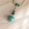 ✨ Collier en Jade vert et Aventurine en forme de cœur