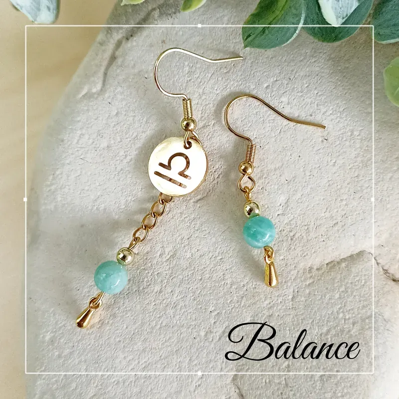 ✨ Boucles d'oreilles Balance en Amazonite