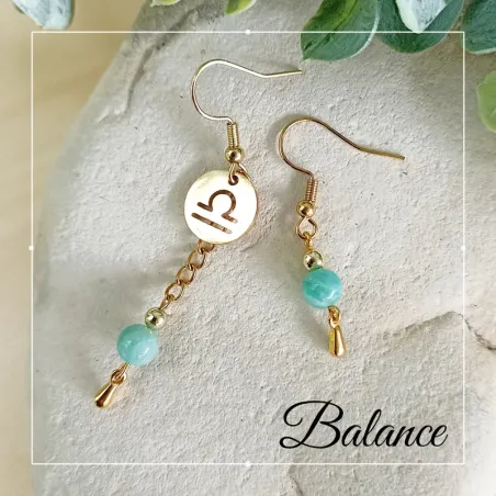 ✨ Boucles d'oreilles Balance en Amazonite