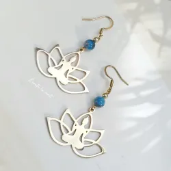 ✨ Boucles d'oreilles lotus et Apatite