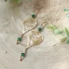 ✨ Boucles d'oreilles feuilles dorées et Jade vert