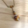 ✨ Collier pendentif cœur en Œil de Tigre