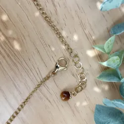 ✨ Collier pendentif cœur en Œil de Tigre