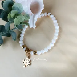 ✨ Bracelet en Nacre et Arbre de Vie doré
