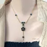 ✨ Collier fleur de Sakura et perles en Obsidienne