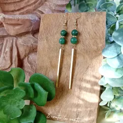 ✨ Boucles d'oreilles pendantes en Jade vert