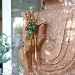 ✨ Boucles d'oreilles pendantes en Jade vert