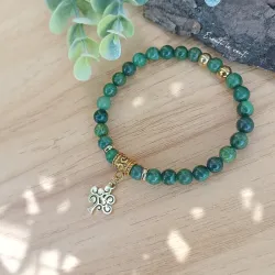 ✨ Bracelet en Jade Vert et breloque Arbre de Vie
