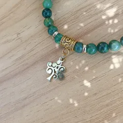 ✨ Bracelet en Jade Vert et breloque Arbre de Vie