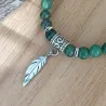 ✨ Bracelet en Jade Vert et Breloque Plume