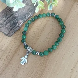✨ Bracelet en Jade Vert avec Breloque Ange