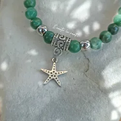 ✨ Bracelet en Jade Vert avec Breloque Étoile de Mer