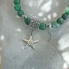 ✨ Bracelet en Jade Vert avec Breloque Étoile de Mer