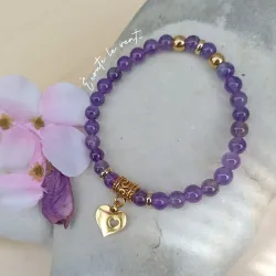 ✨ Bracelet en Améthyste et Cœur