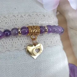 ✨ Bracelet en Améthyste et Cœur