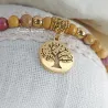 ✨ Bracelet en Mokaïte avec breloque Arbre de Vie