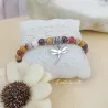 ✨ Bracelet en Mokaïte avec breloque Libellule