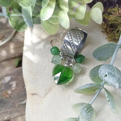 ✨ Bague cœur verre facété, Aventurine et Jade