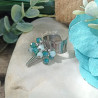 ✨ Bague Perles facettées et cône argenté
